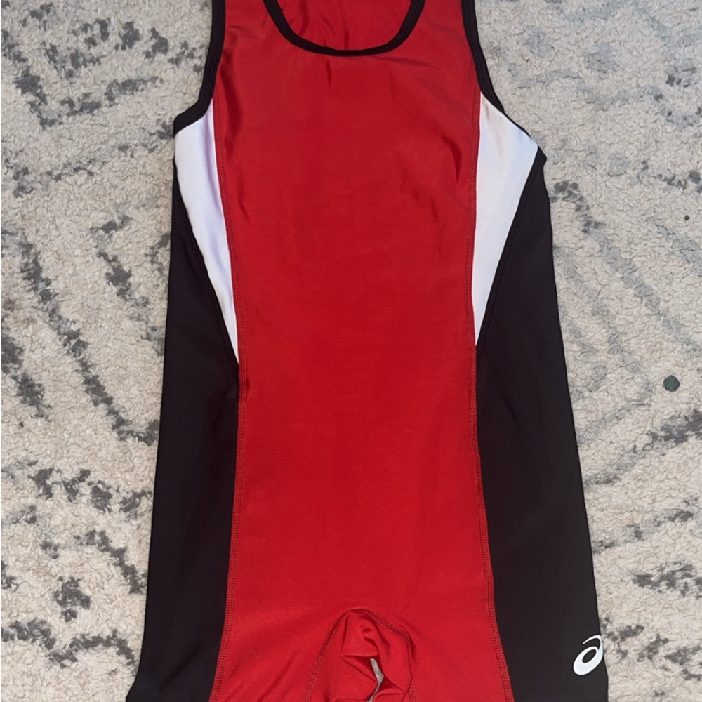Asics Red and Black Singlet